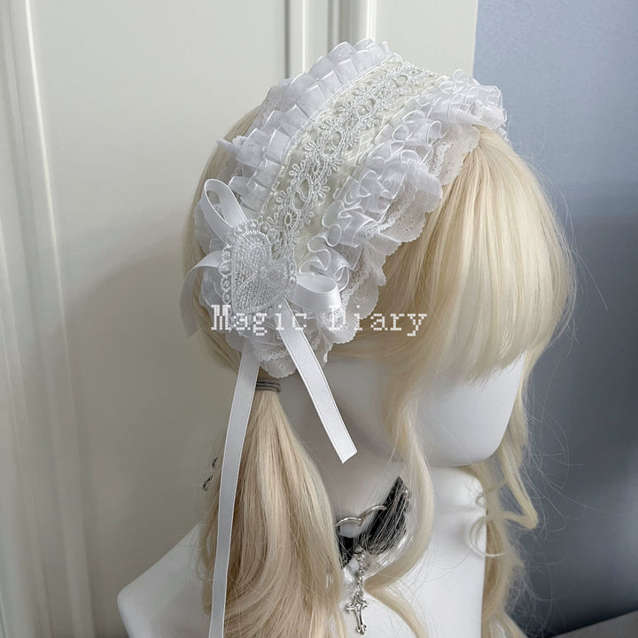 Gothic Lolita Lace Headband, Fixed Clips 43195:770354