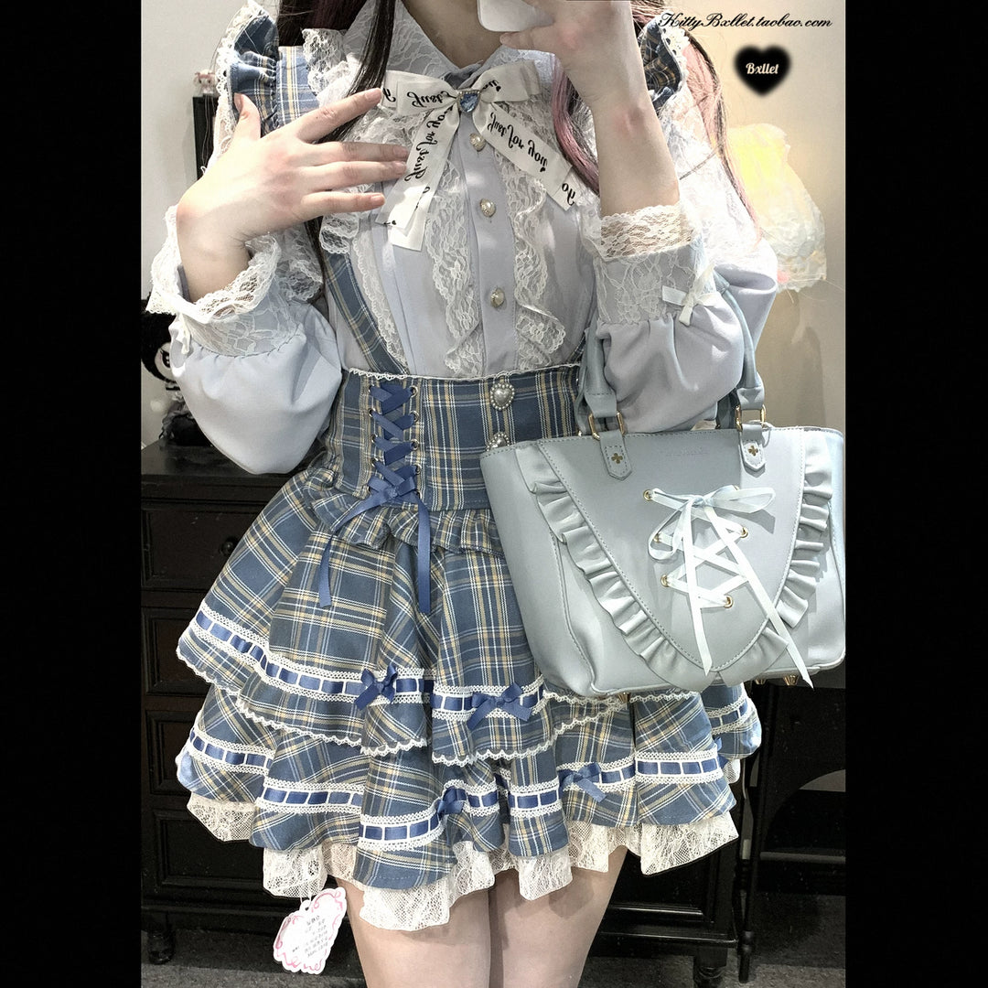 Lace Jirai Kei Blouse, Heart-Shaped Buttons 44757:823861