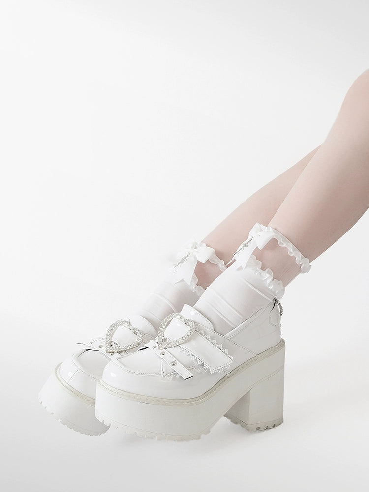 Jirai Kei Platform Shoes Ryousangata High Heels Loafer Shoes 40098:655898
