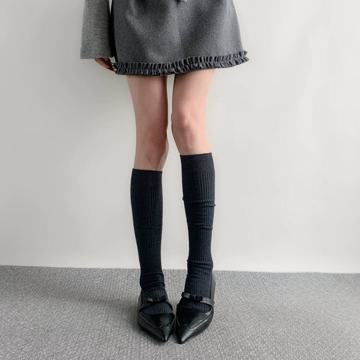 Japanese Style Solid Socks, Calf and Over-knee Styles 44076:795794