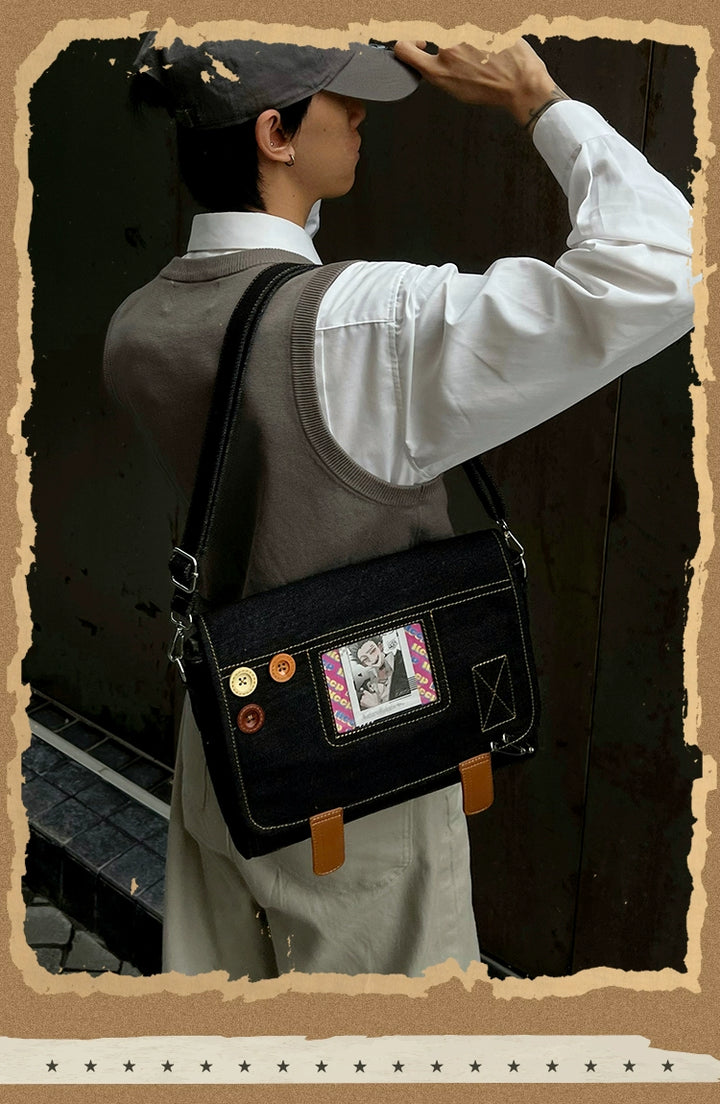 Kawaii Ita Bag Denim Crossbody Bag Large Capacity Handbag 37050:551686