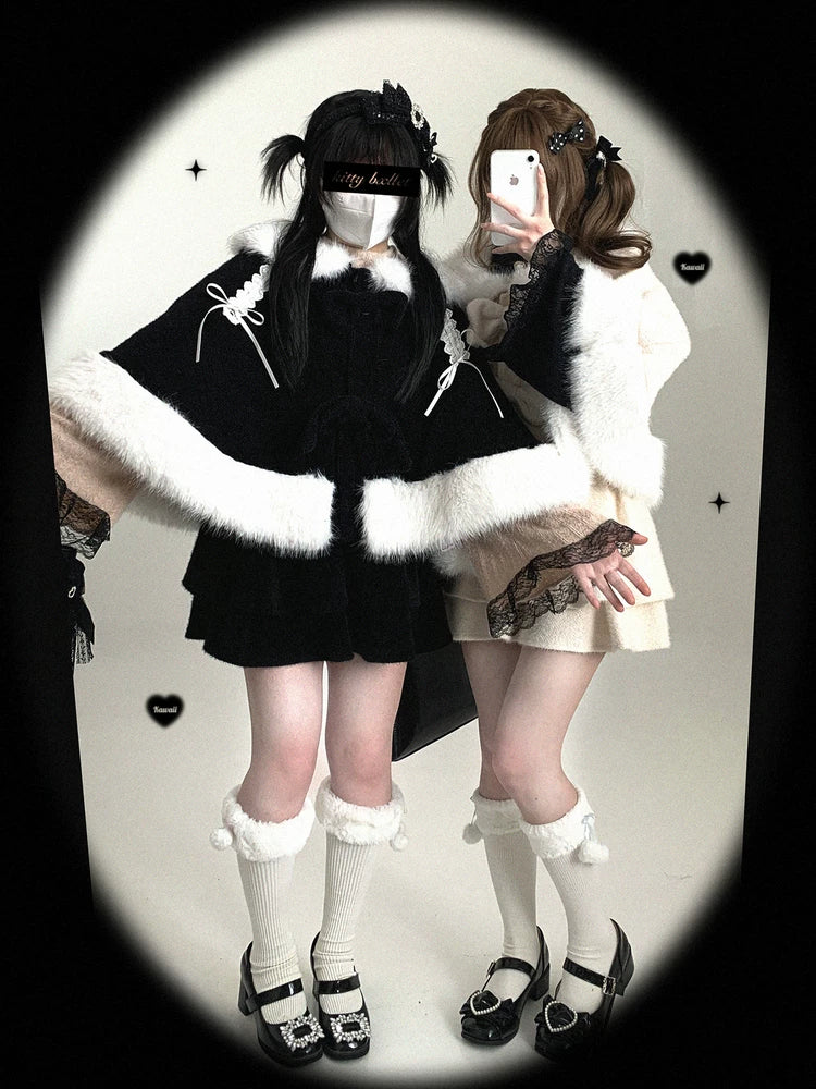 Sweet Bunny Ear Winter Cape, Polar Fleece Lining 44474:809717