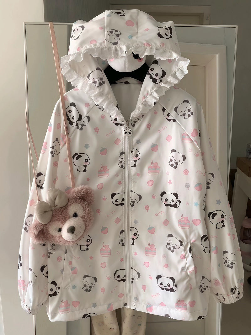 Kawaii Hooded Sunscreen Jacket with Cat Ears & Animal Prints (L M S XL XXL) 42905:759096