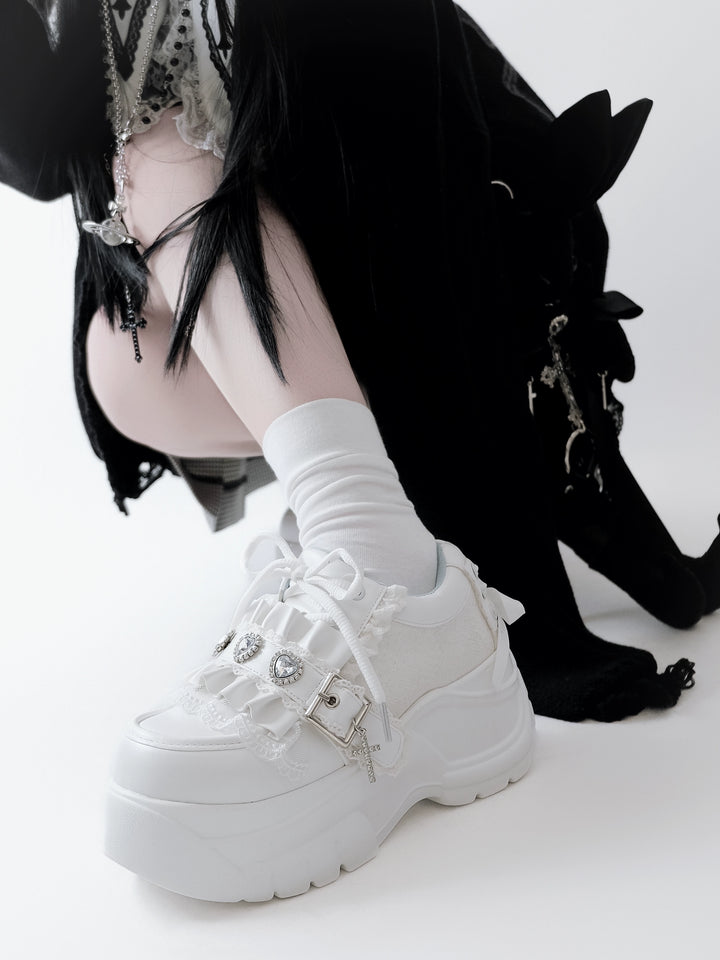 Subculture Platform Shoes, Heart-shaped Rhinestone 43619:781209