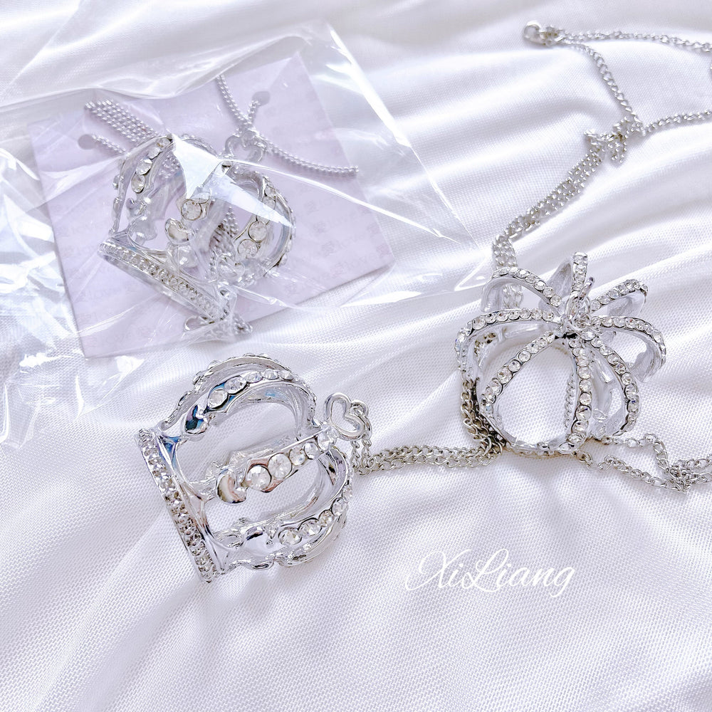 Jirai Kei Necklace Large Crown Rhinestone Jewelry 35282:492180