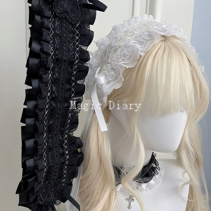 Gothic Lolita Lace Headband, Fixed Clips 43195:770355