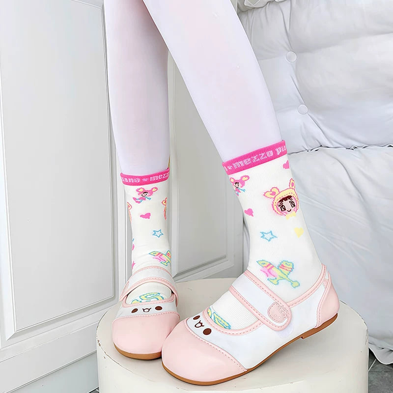 Sweet Lolita Short Cotton Socks, Bunny and Chick Prints 44478:816699