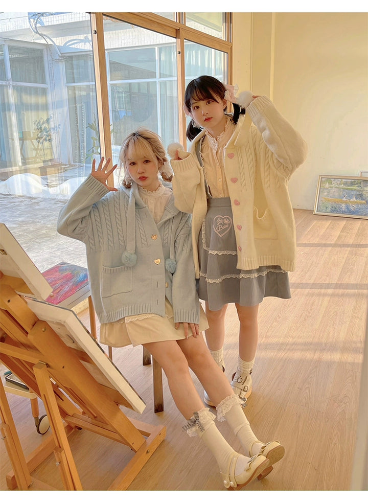 Kawaii Oversized Cardigan Sweater Coat Multicolor 22652:345552