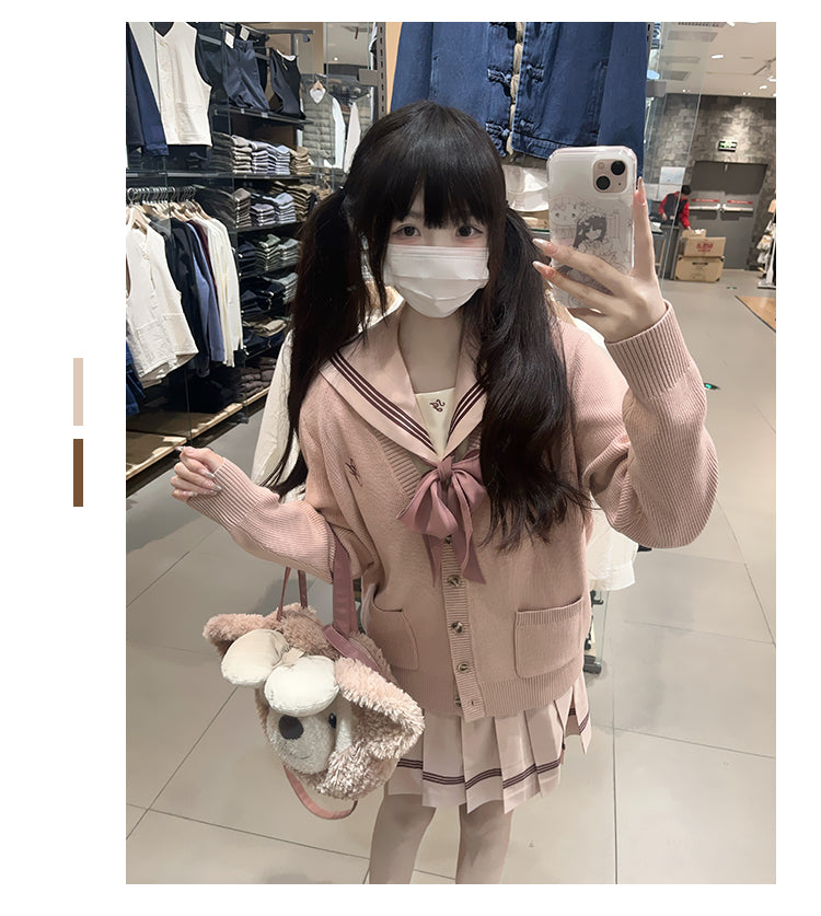 JK Uniform V-Neck Cardigan for Kansai-Collar Style Multicolor 42668:748746