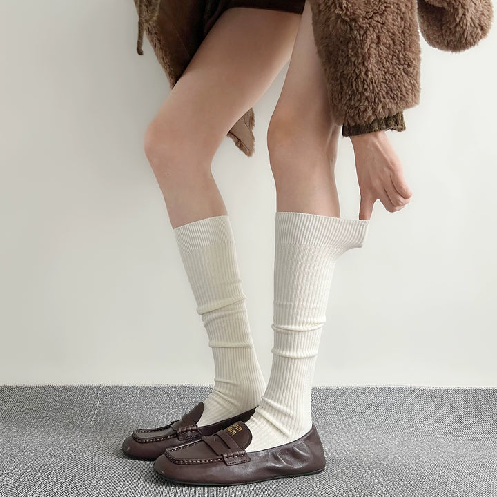 Japanese Style Solid Socks, Calf and Over-knee Styles 44076:795800