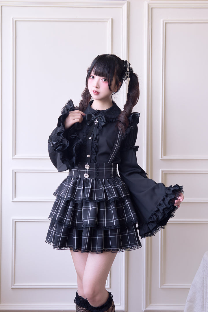 Plaid Jirai Kei Suspender Skirt with Removable Straps 42625:750984