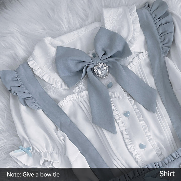 Jirai Kei White Blouse, Suspender Skirt 21838:320488