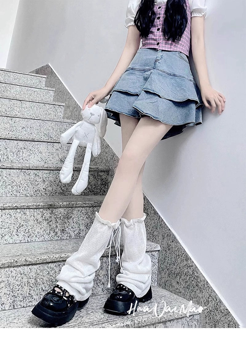 Y2K Leg Covers Cute Tie Leg Warmers Thin Socks 36628:552886 36628:552886