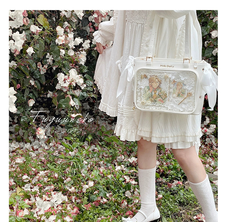 Large Capacity Ita Bag With Window Front & Detachable Ribbon Bow 43229:772353