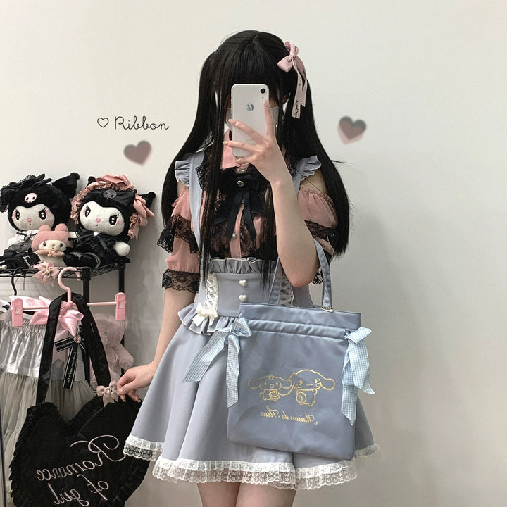 Jirai Kei Suspender Skirt Ruffled Lace Strap Salopette 35372:544056 35372:544056