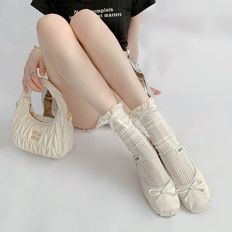 Lightweight Lolita Socks, Scrunchy Ankle/Mid-Calf 2-in-1 43226:771864