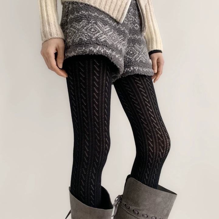 Japanese Style Daily Pantyhose, Hollowed Vertical Stripes 44075:795672