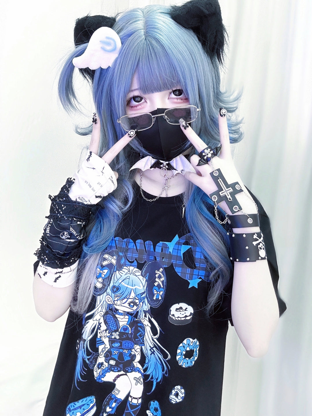 Jirai Kei T-shirt Punk Anime Print Shirt Sweet Cool Top 37574:574362