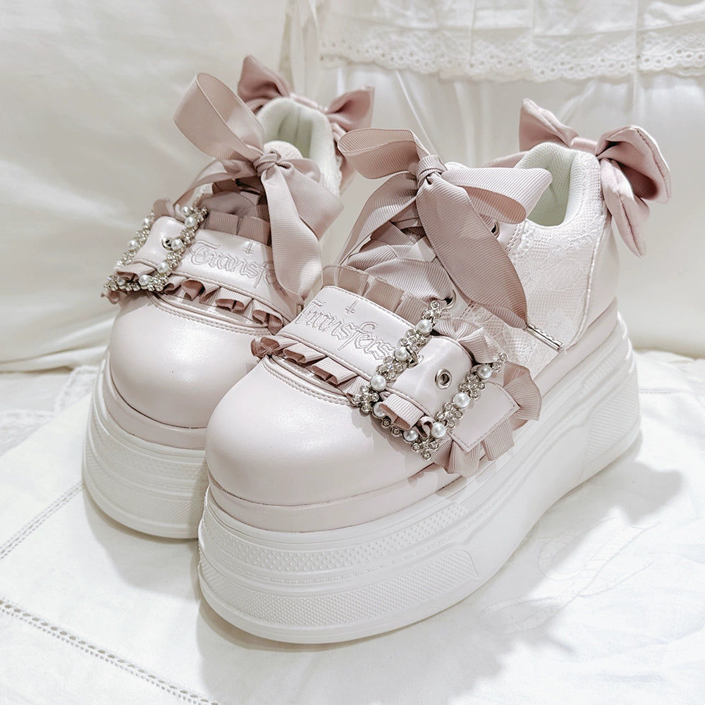 Ryousangata High Platform Shoes, Satin Bow (35 36 37 38 39 40) 43688:783012