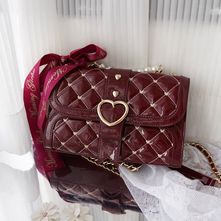 Kawaii Ita Bag Bow Rhombus Grid Shoulder Bag Multicolor 21906:349756