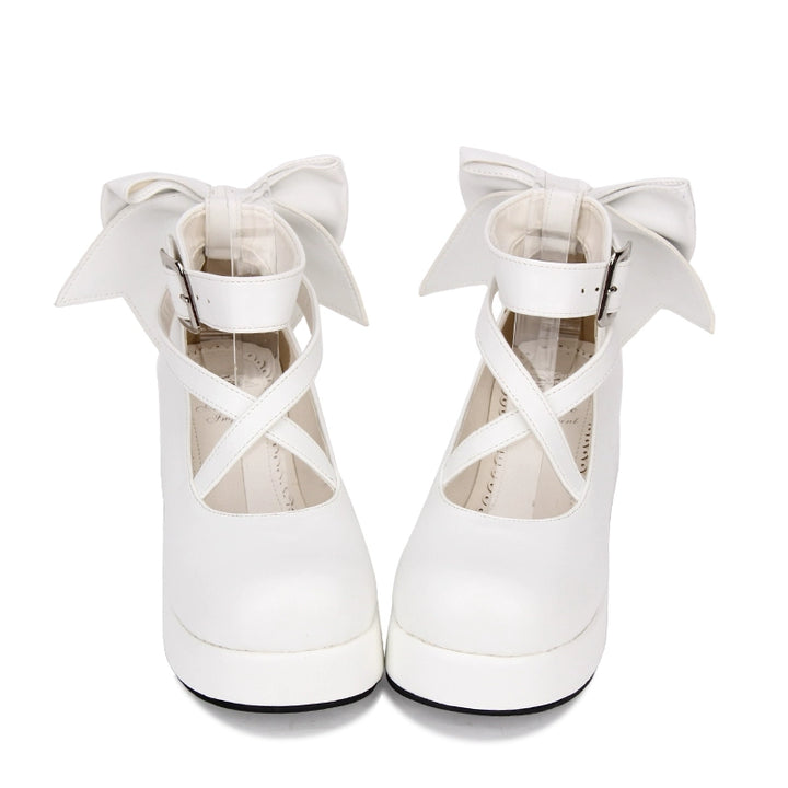 Lolita Platform Shoes Big Bow Round Toe Shoes Multicolor (White / 33 34 35 36 37 38 39 40 41 42 43 44 45 46 47) 31644:370252
