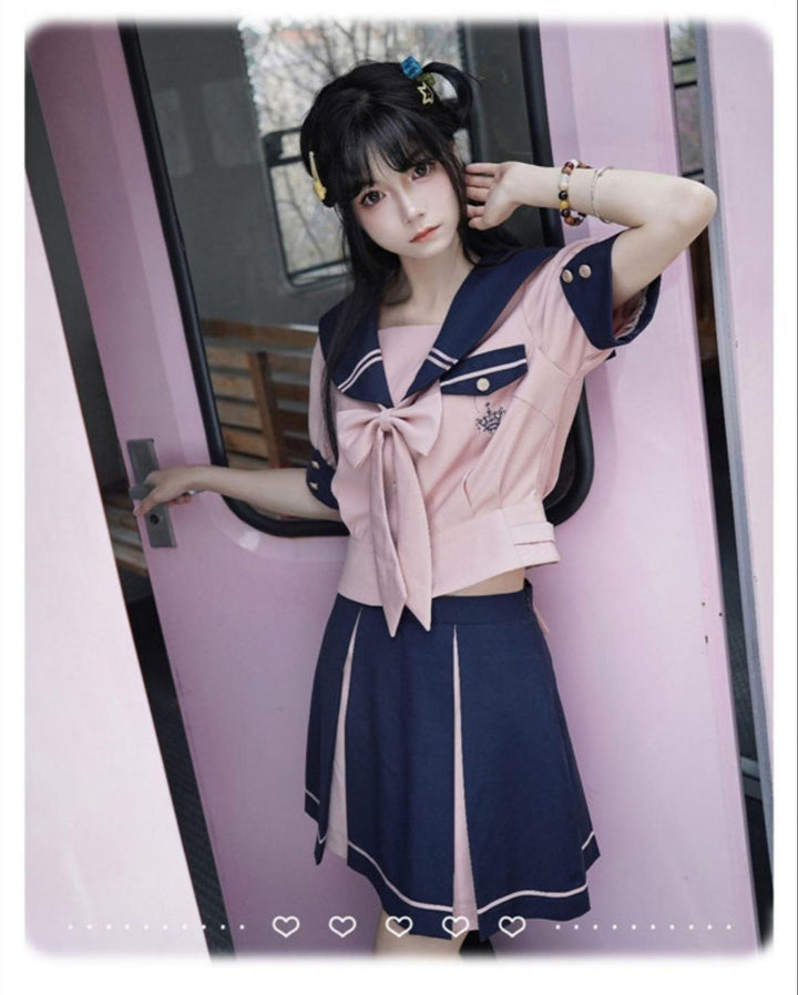 JK Uniforms with Short/Long Sleeved Shirt + Short/Mid-Length Skirt 43026:763217