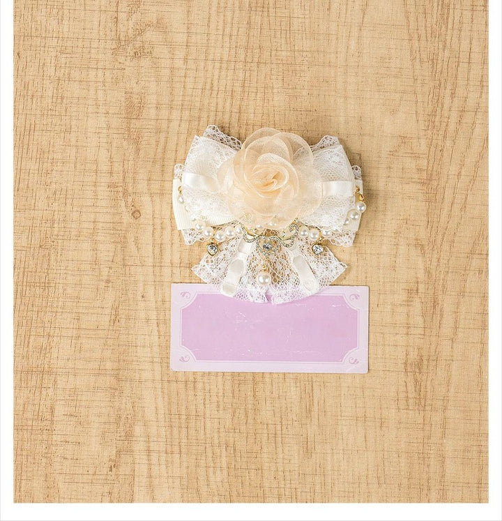 Jirai Kei Hair Clip in Mini & Rose Styles with Pearl Accents 42802:754703