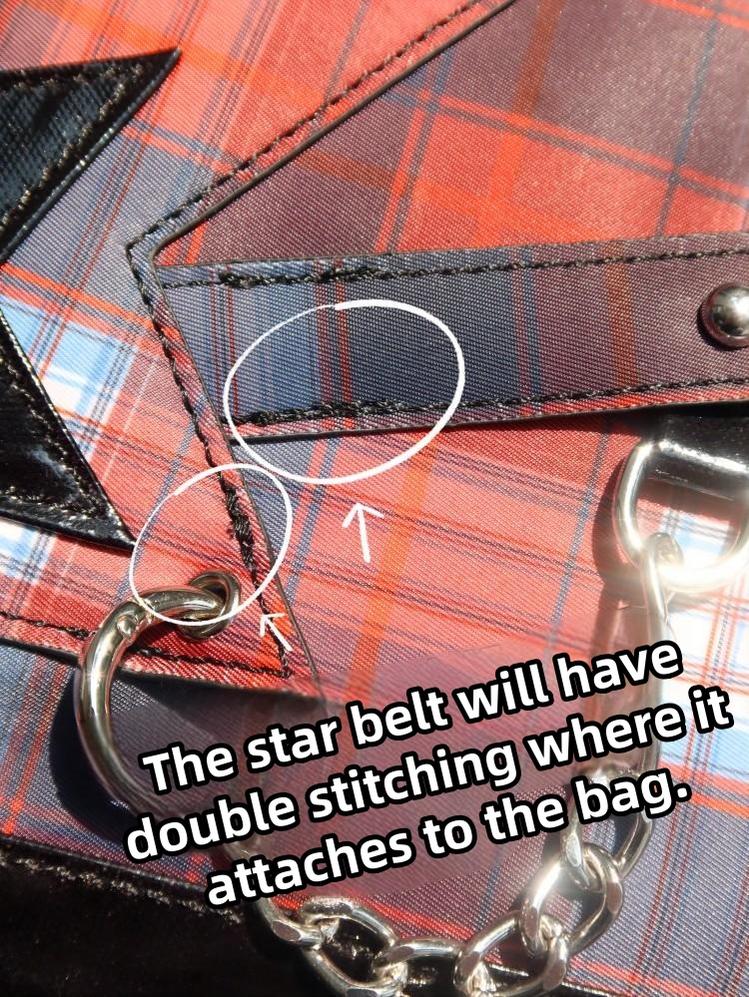 Subculture Ita Bag Plaid Star Large Capacity Ita Backpack 40120:665918