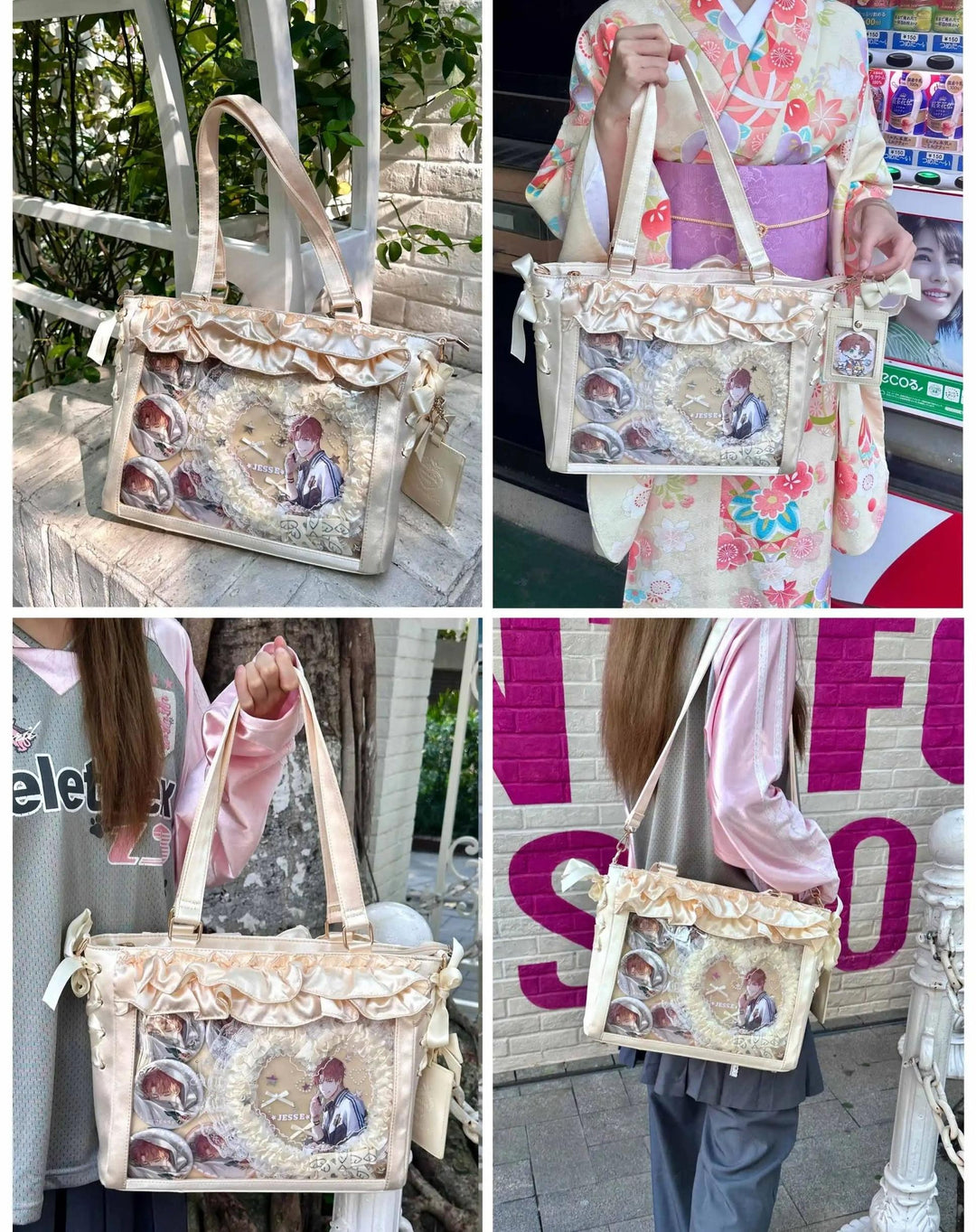 Large Capacity Satin Lolita Ita Bag Handle/Crossbody Strap 43100:767154