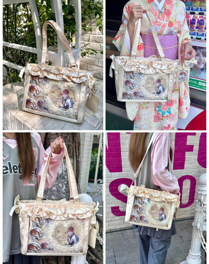 Large Capacity Satin Lolita Ita Bag Handle/Crossbody Strap 43100:767154