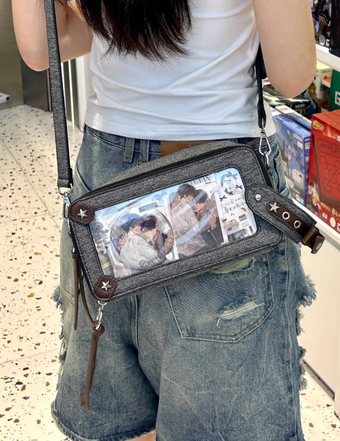 Gyaru Ita Bag Brick-like Crossbody Bag Motorcycle Handle Bag 41756:719596