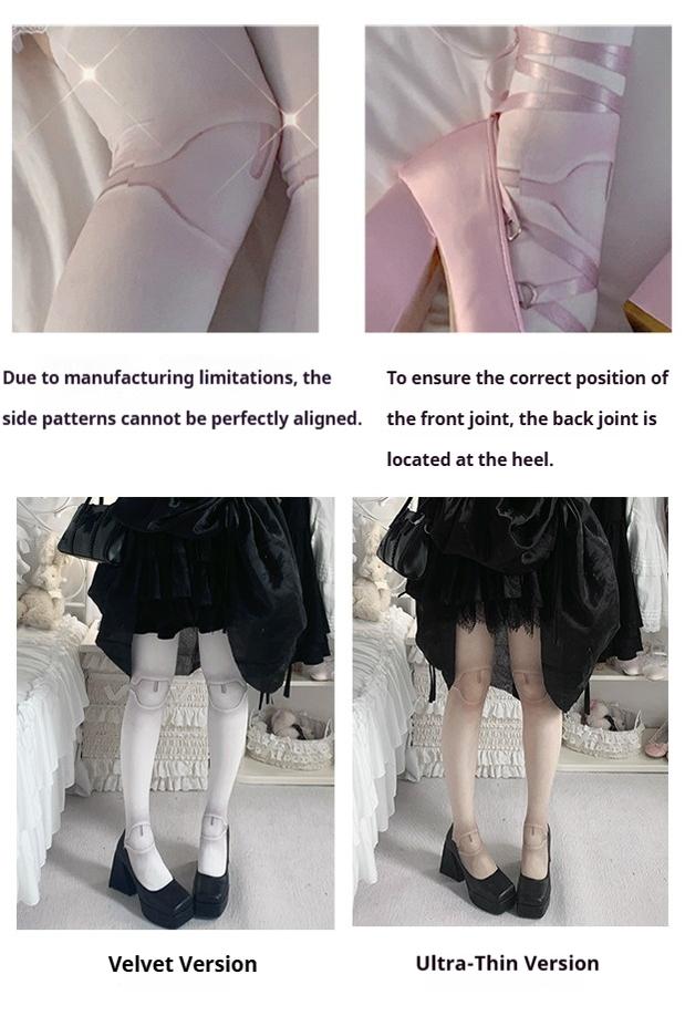 Gothic & Sweet Lolita Tights Jointed Doll Print Velvet and Thin Pantyhose 42369:746399