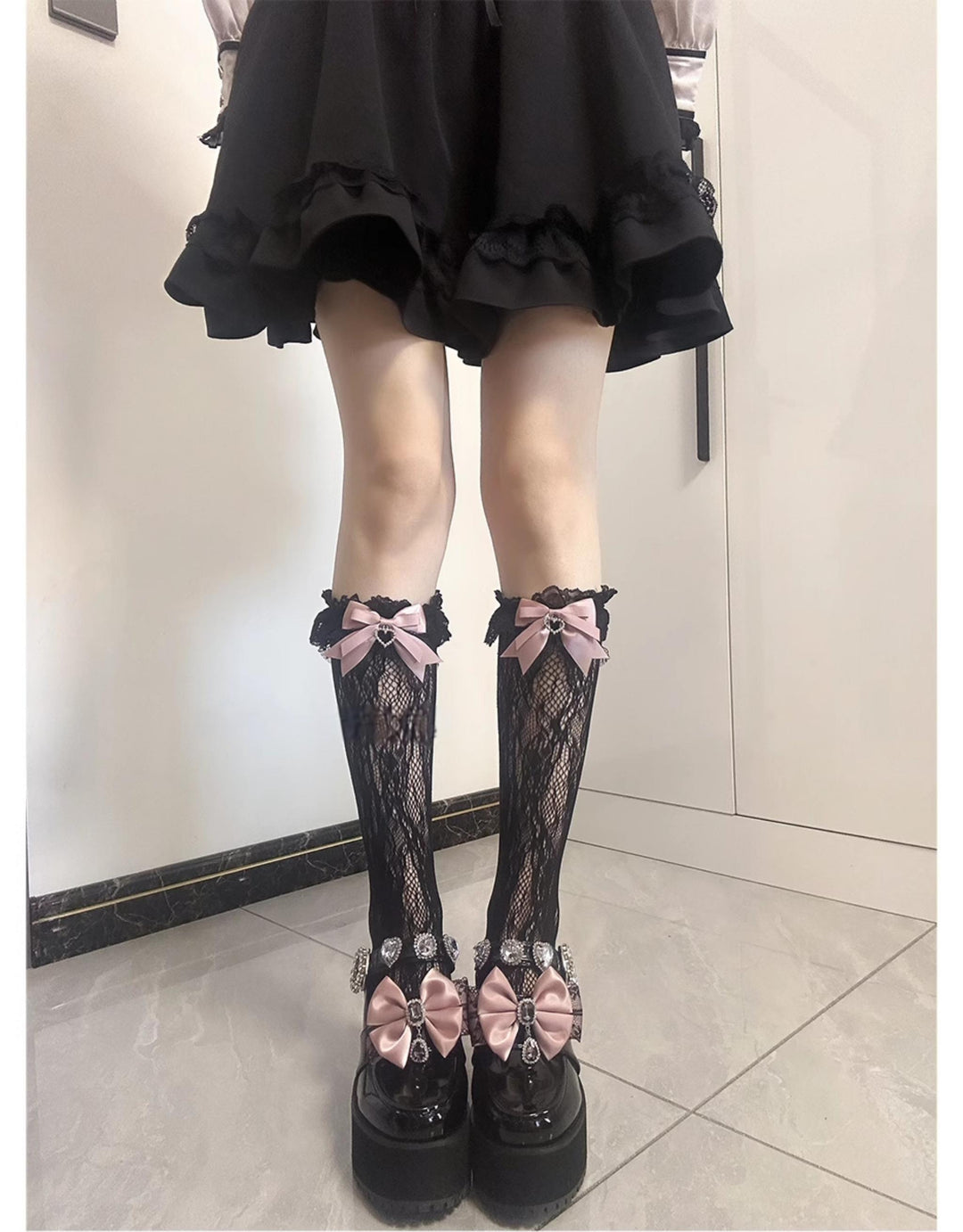 Jirai Kei Socks Bow Lace Over-knee Socks Multicolor 21580:751916