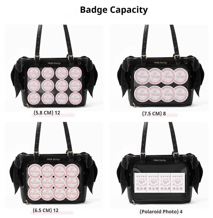Large Capacity Ita Bag With Window Front & Detachable Ribbon Bow 43229:772404