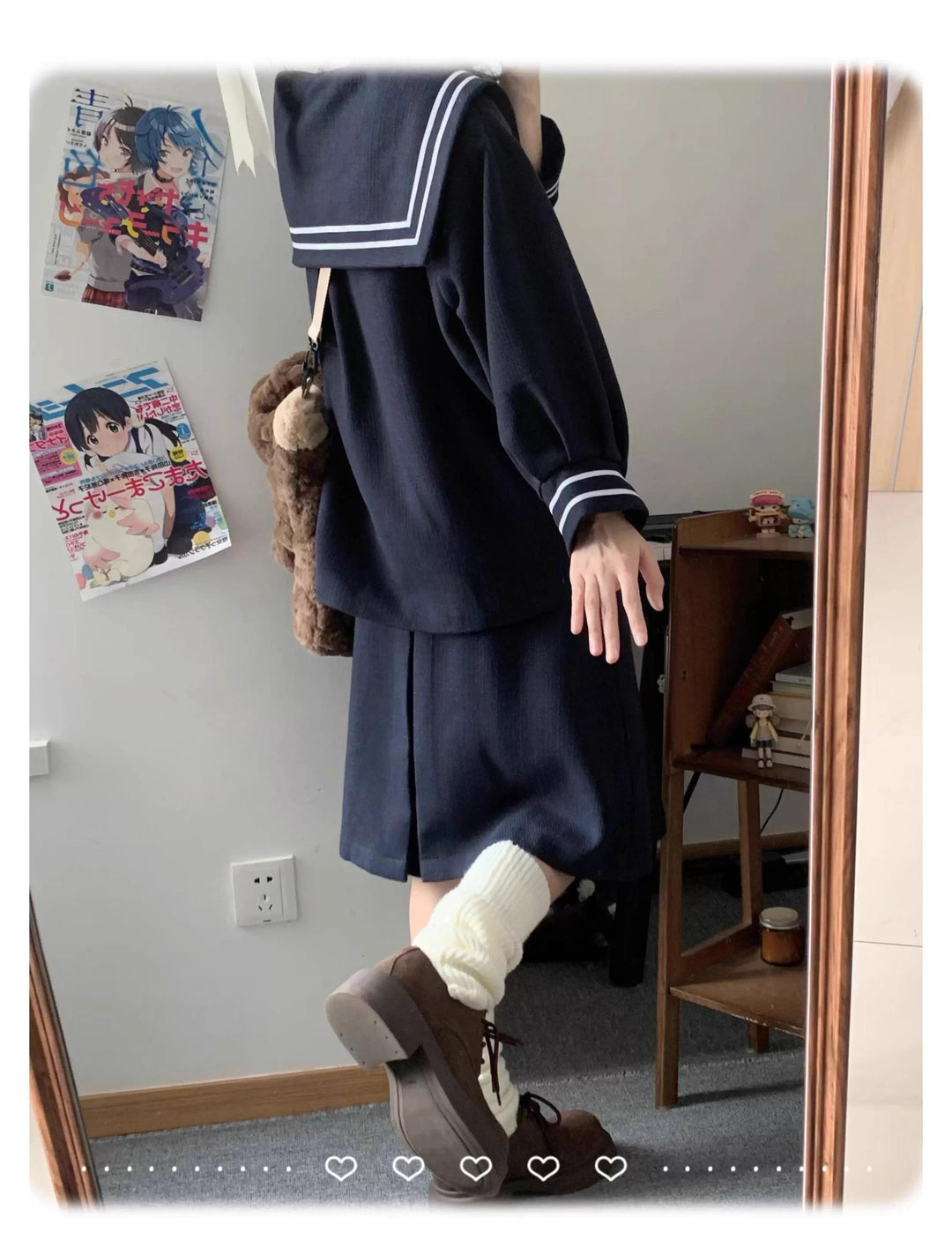 Winter JK Uniform Set, Coat and Pleated Skirt 43727:783851