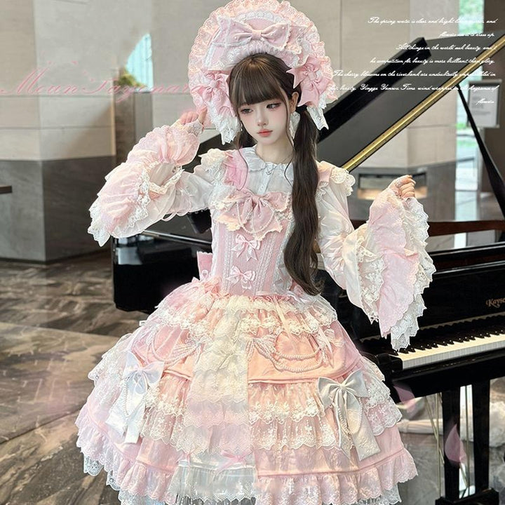Vintage Lolita Dress Pink Doll-like Dress Princess Sleeve Blouse BNT 41170:697900