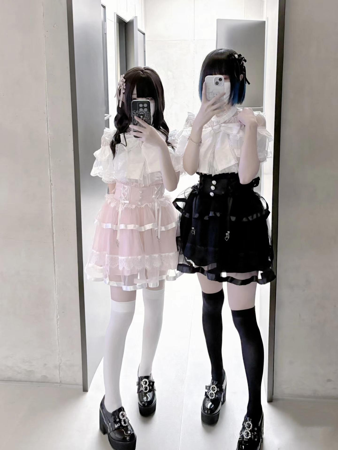 Jirai Kei Skirt Ryousangata Skirt Lace Tiered Skirt 38552:608012