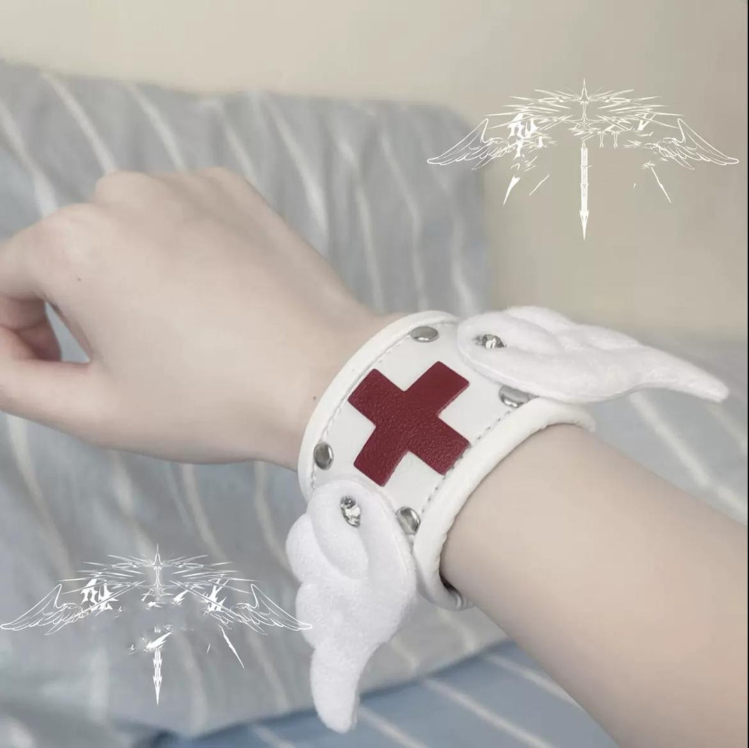 Tenshi Kaiwai Leather Bracelet Wristband (Red) 38292:583338