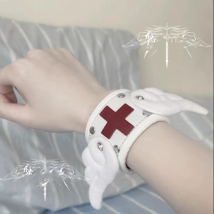 Tenshi Kaiwai Leather Bracelet Wristband (Red) 38292:583338