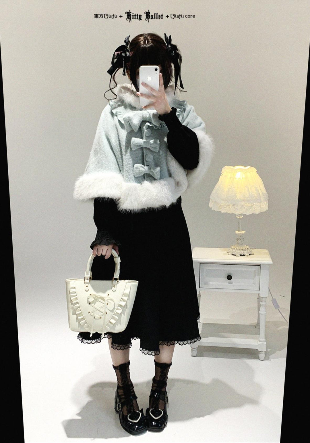 Cat-Ear Hooded Cape, Detachable Bows 44472:810628