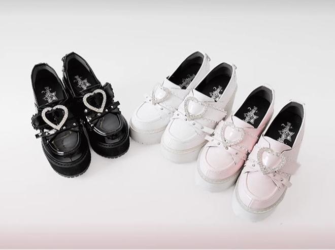 Jirai Kei Platform Shoes Ryousangata High Heels Loafer Shoes 40098:655922