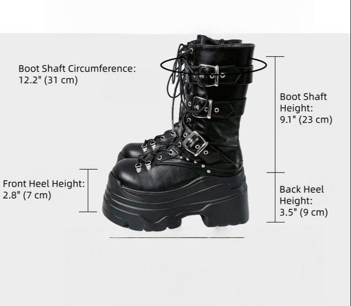 Sub-culture Mid-calf Length Boots, Platform Sole 44065:795652