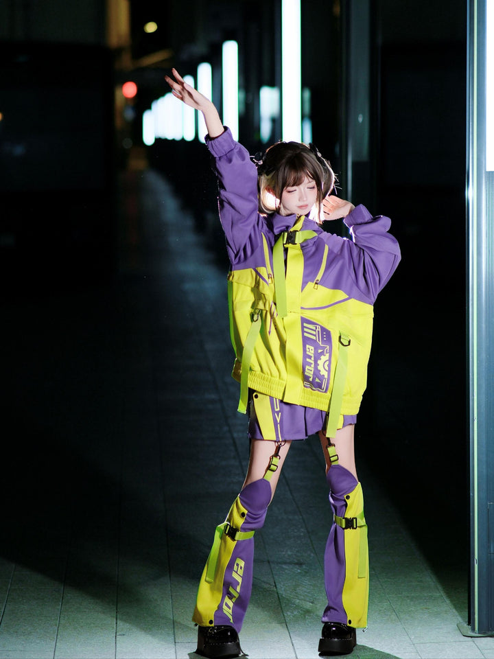 Cyberpunk Outfit, Detachable Jacket and Shorts Set 44424:810158