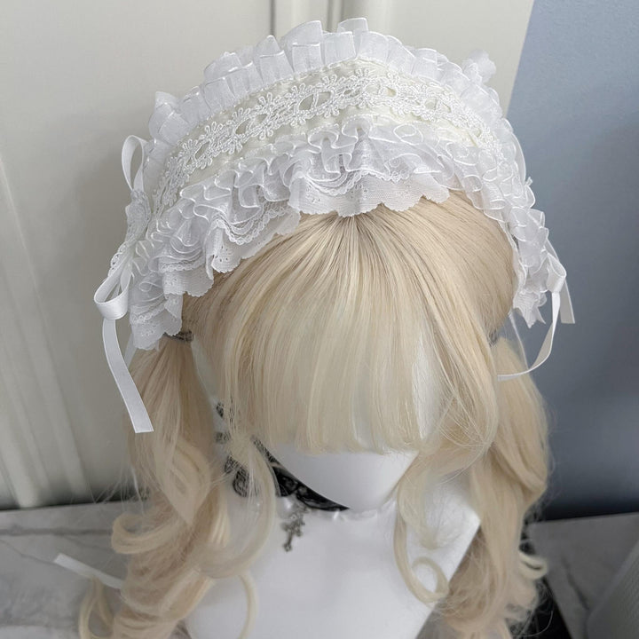 Gothic Lolita Lace Headband, Fixed Clips 43195:771596
