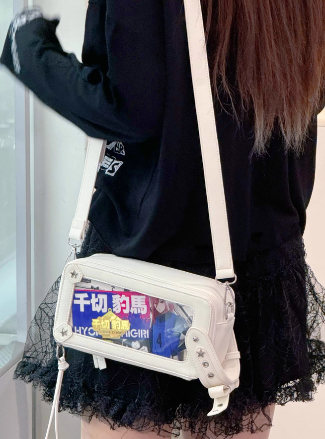 Gyaru Ita Bag Brick-like Crossbody Bag Motorcycle Handle Bag 41756:719582