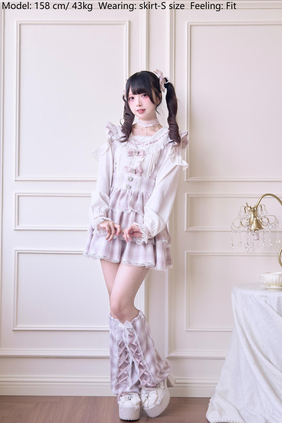 Plaid Jirai Kei Suspender Skirt with Removable Straps 42625:751018