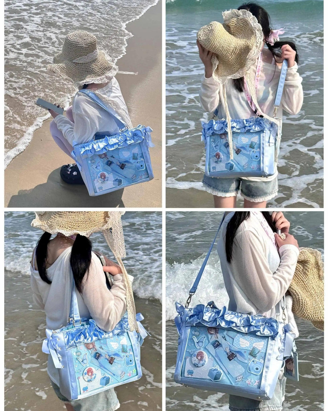 Large Capacity Satin Lolita Ita Bag Handle/Crossbody Strap 43100:767148