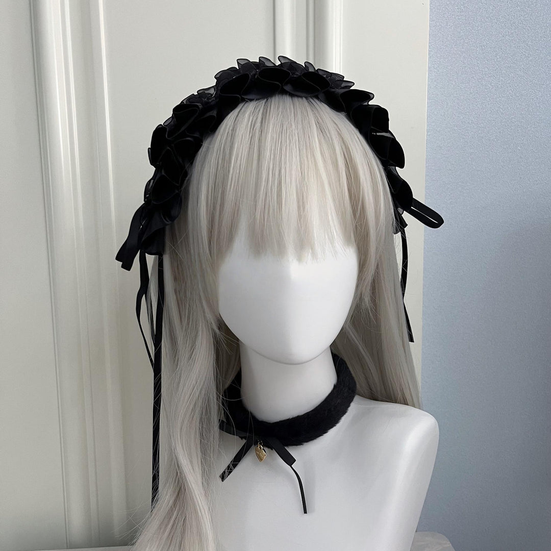 Gothic Lolita Lace Headband, Fixed Clips 43195:771594