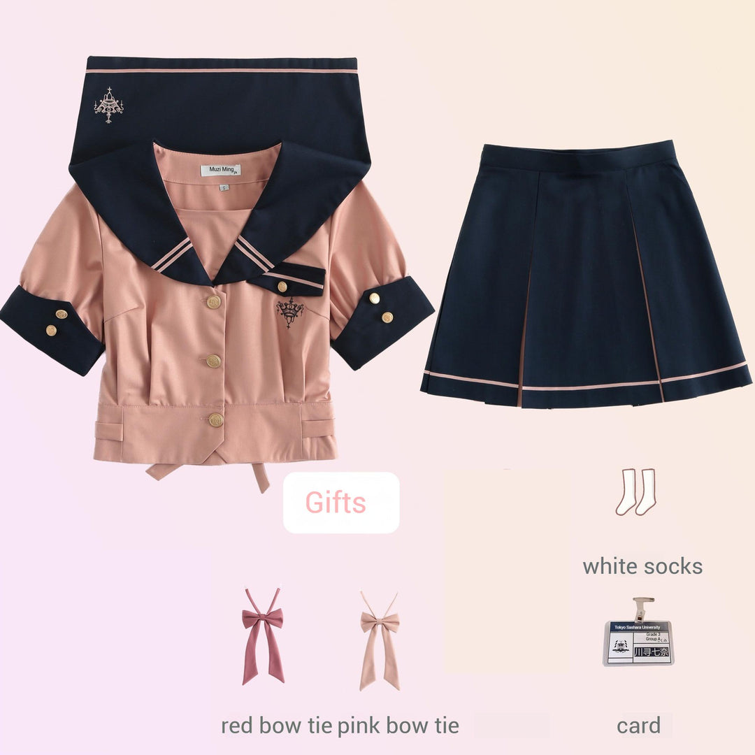 JK Uniforms with Short/Long Sleeved Shirt + Short/Mid-Length Skirt (2XL 3XL L M S XL) 43026:763205