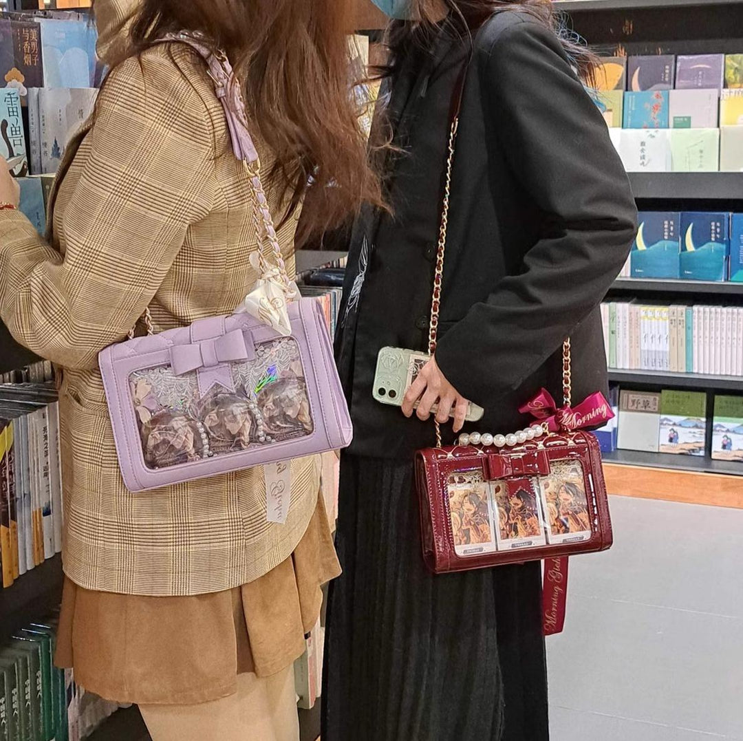 Kawaii Ita Bag Bow Rhombus Grid Shoulder Bag Multicolor 21906:349794